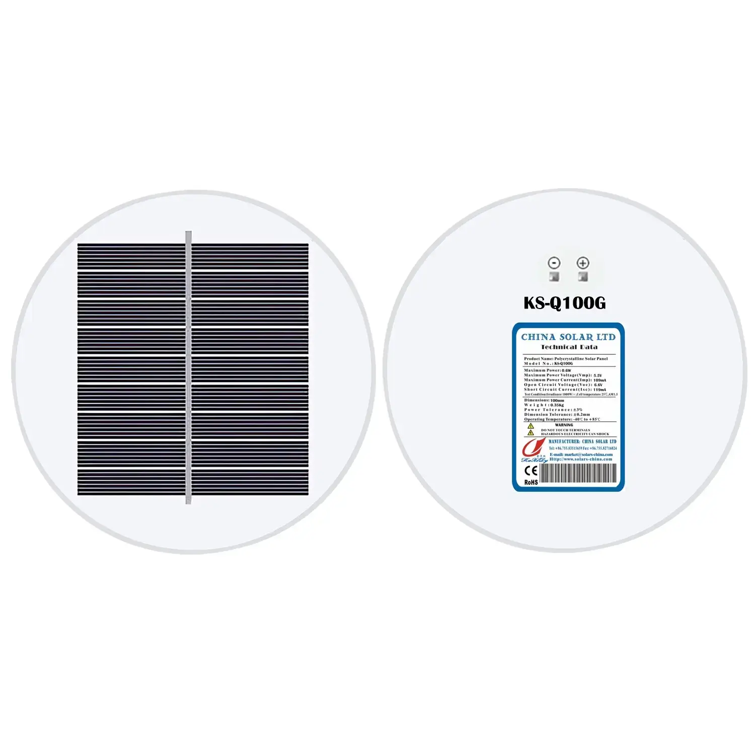 Panneaux Solaires Rond 9V