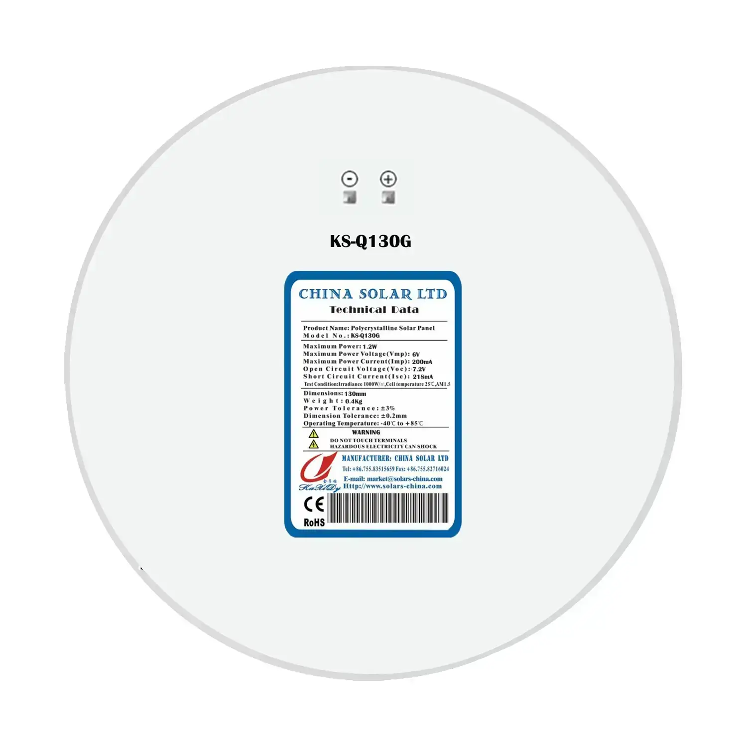Panneau Solaire Rond 6V