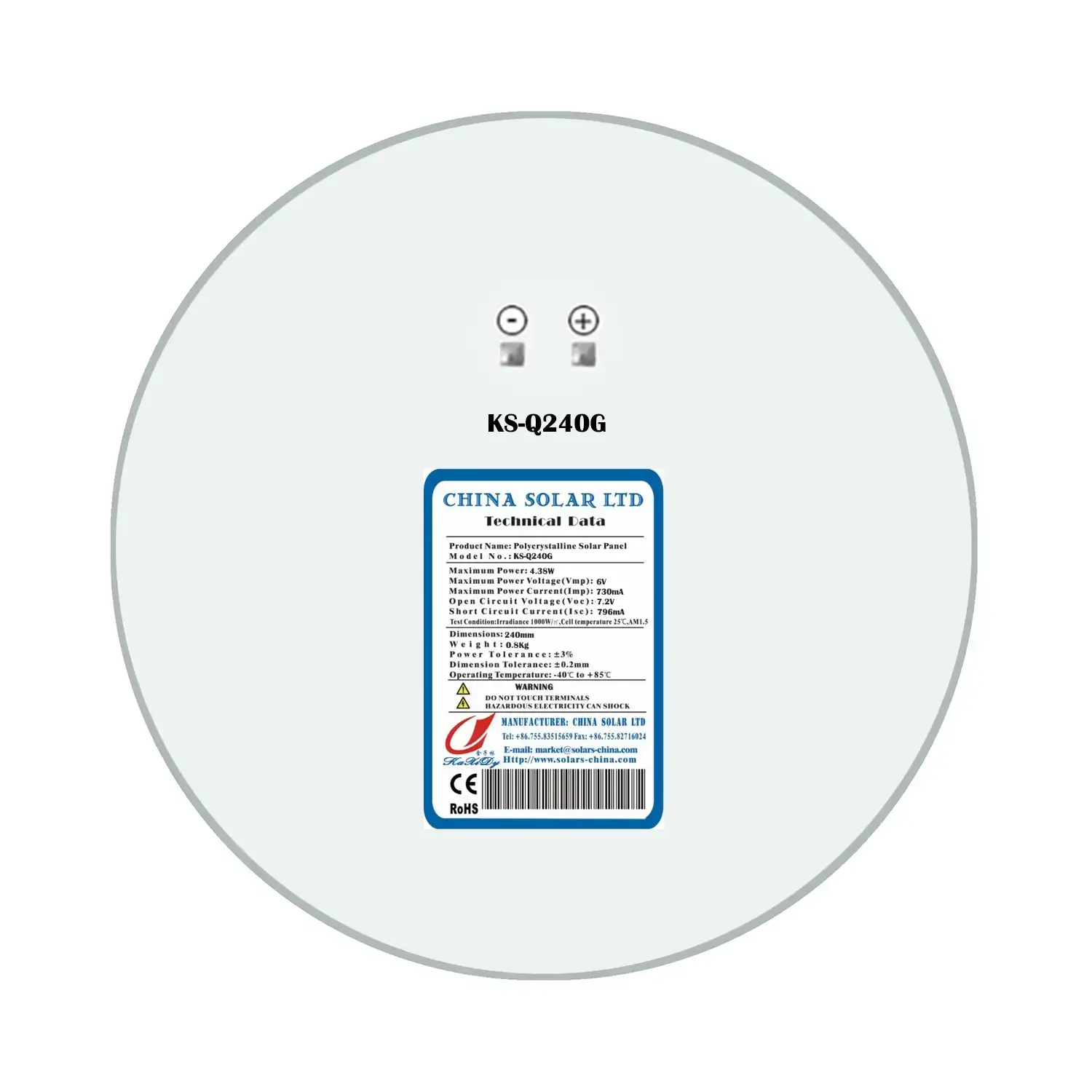 Panneau Solaire Circulaire 6W