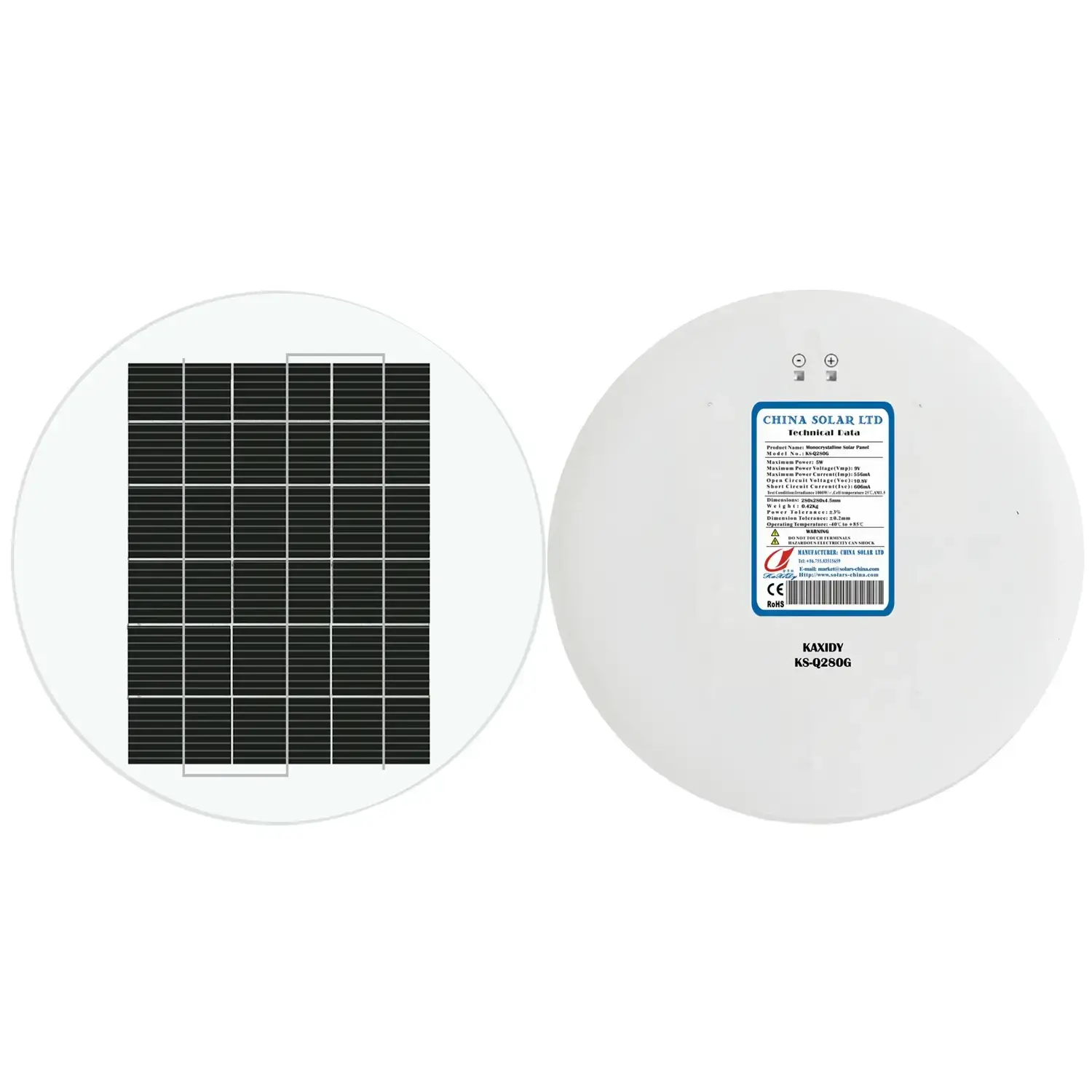 Panneau Solaire Rond 9W 9V
