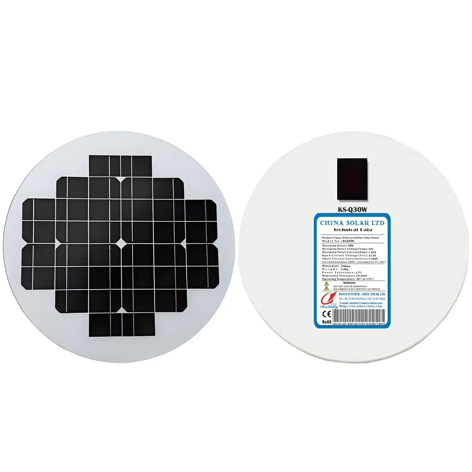 30W panneau solaire circulaire