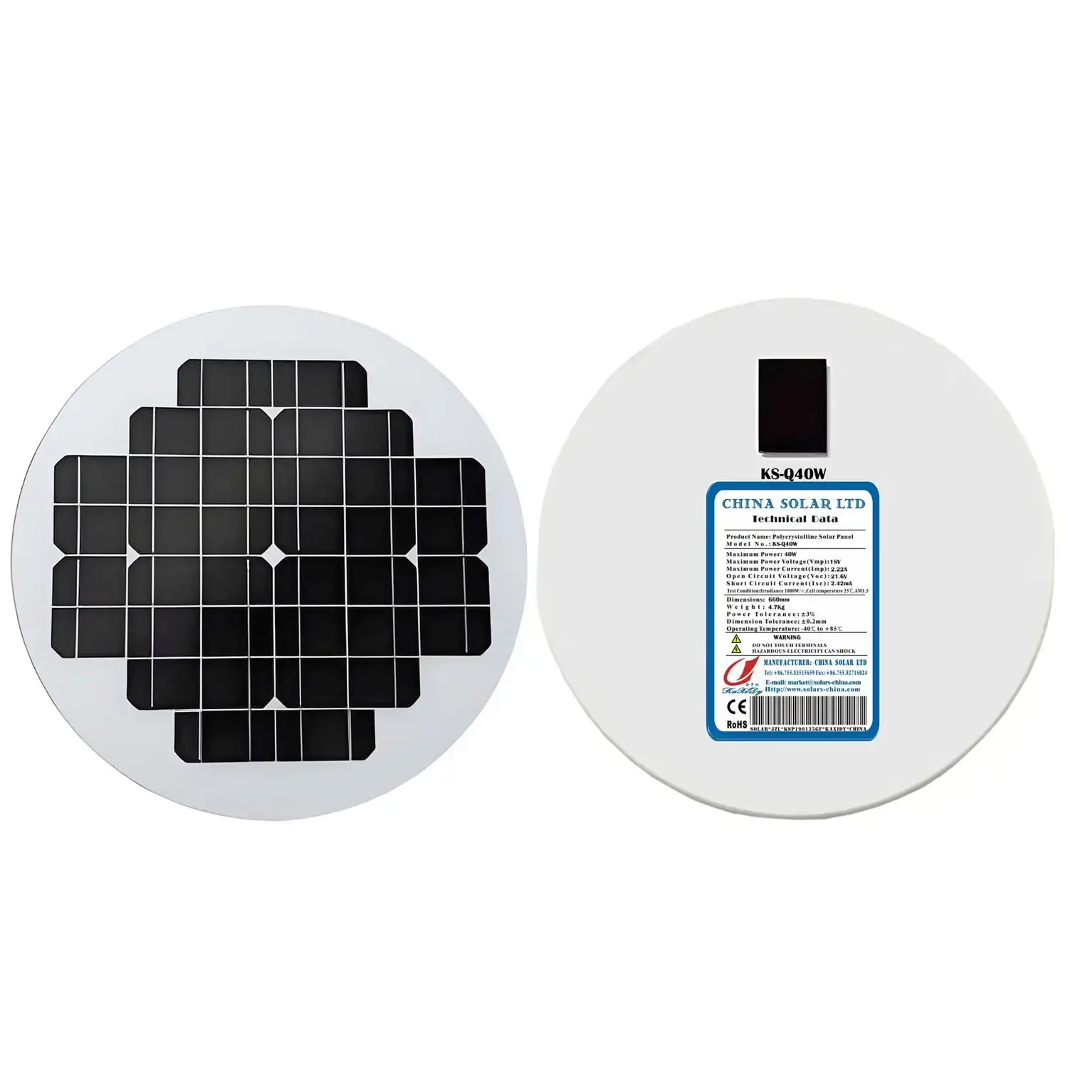panneau solaire rond 40W
