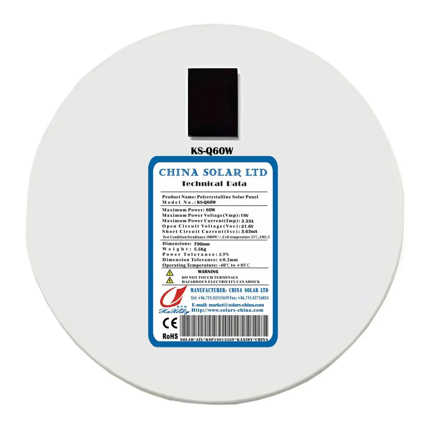 panneaux solaires rond 12V