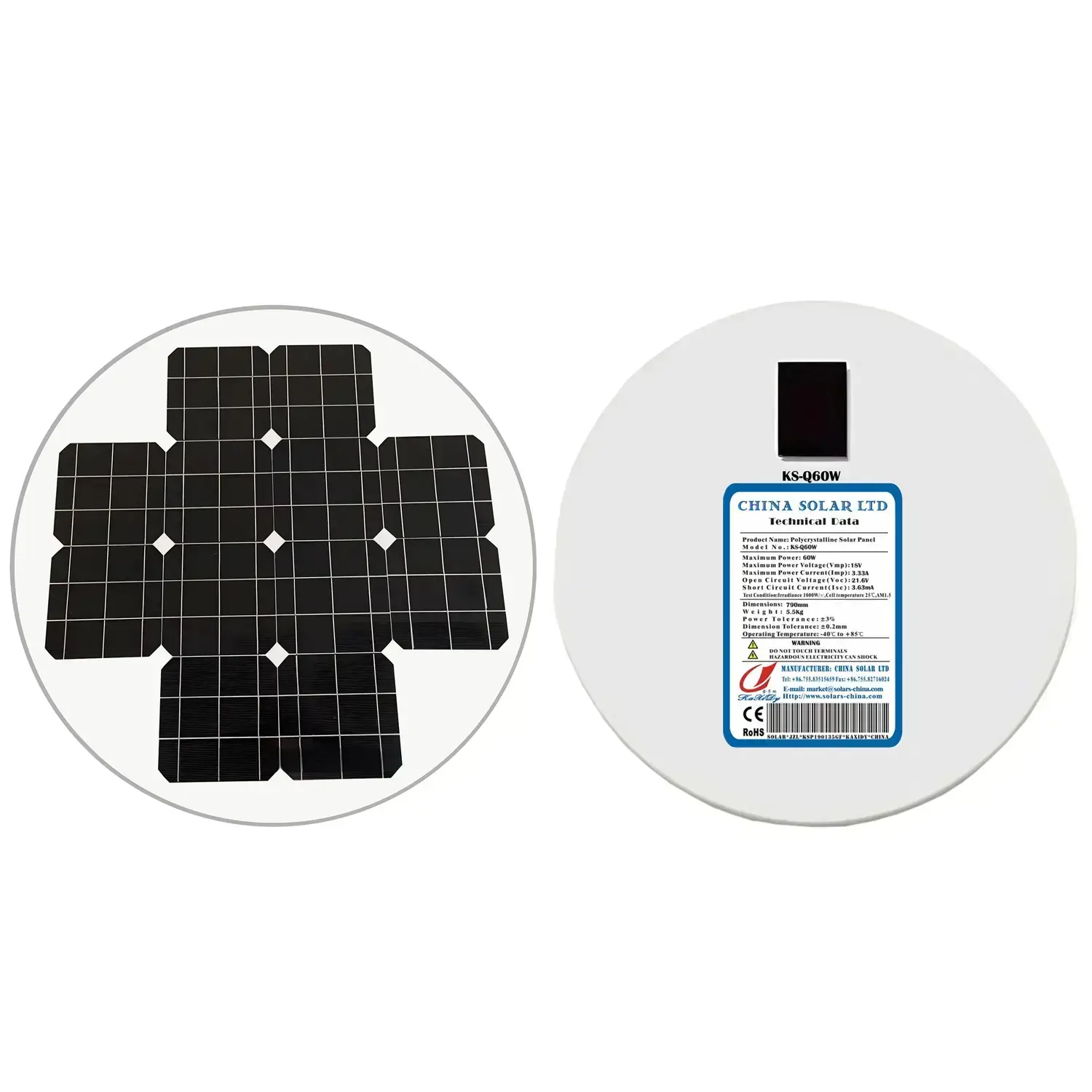 panneau solaire circulaire 60W